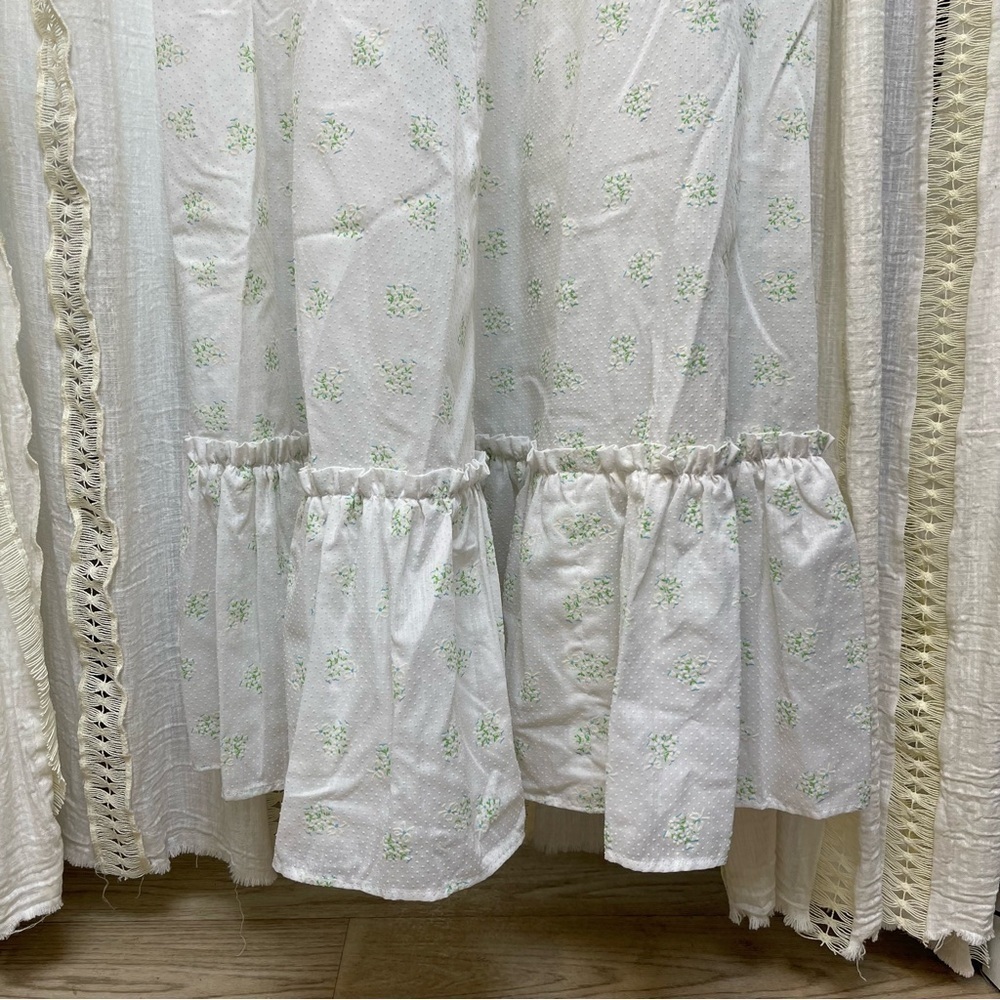 Vintage 60’s/70's Prairie White Cottagecore Short Sleeve Ruffle Maxi Dress XS/S - Picture 9 of 11